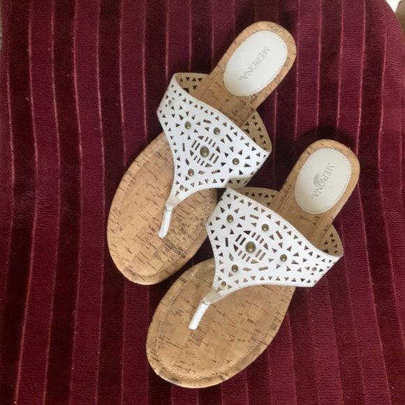 Marina White Studded Sandals - Picture 1 of 5